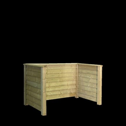 Søppelbod Klink profil - trykkimpregnert - m/trestolper til nedgravning - PEFC