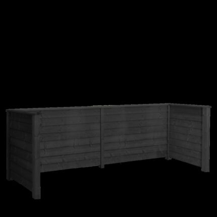 Søppelbod Klink profil - svart - m/trestolper til nedgravning - PEFC