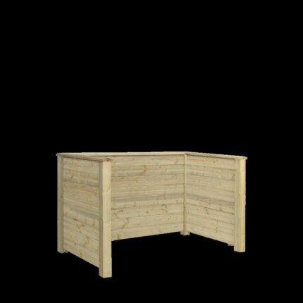 Søppelbod Plank profil - trykkimpregnert - m/trestolper til nedgravning - PEFC