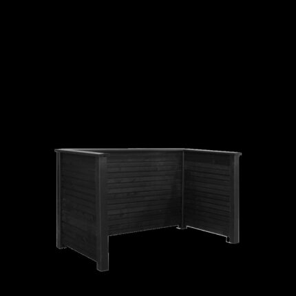 Søppelbod Plank profil - svart - m/trestolper til nedgravning - PEFC