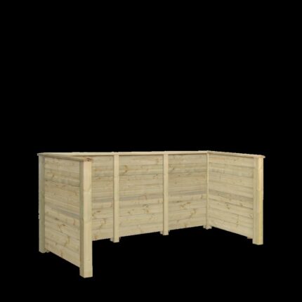 Søppelbod Plank profil - trykkimpregnert - m/trestolper til nedgravning - PEFC