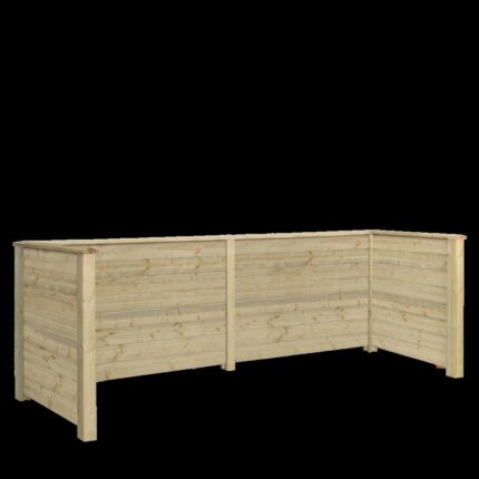 Søppelbod Plank profil - trykkimpregnert - m/trestolper til nedgravning - PEFC