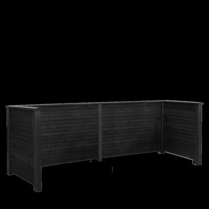 Søppelbod Plank profil - svart - m/trestolper til nedgravning - PEFC