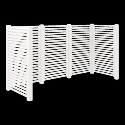 Søppelbod Tokyo - hvit - m/trestolper for nedgraving