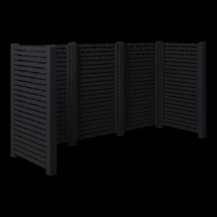 Søppelbod Tokyo - svart - m/trestolper for nedgraving